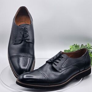 Stacy Adams Black Leather Oxford Dress Shoes Memory Foam Comfort Mens 14M
